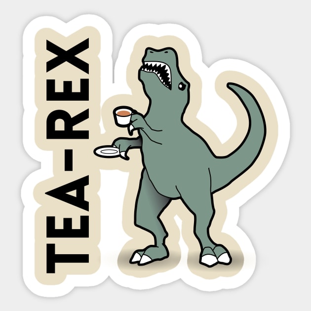 Tea-Rex - Dinosaur Pun Design Sticker by Nonstop Shirts